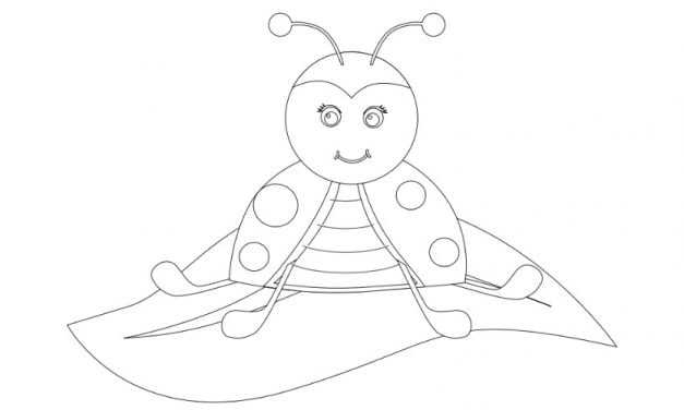 Coloring page cute ladybug welcomes summer